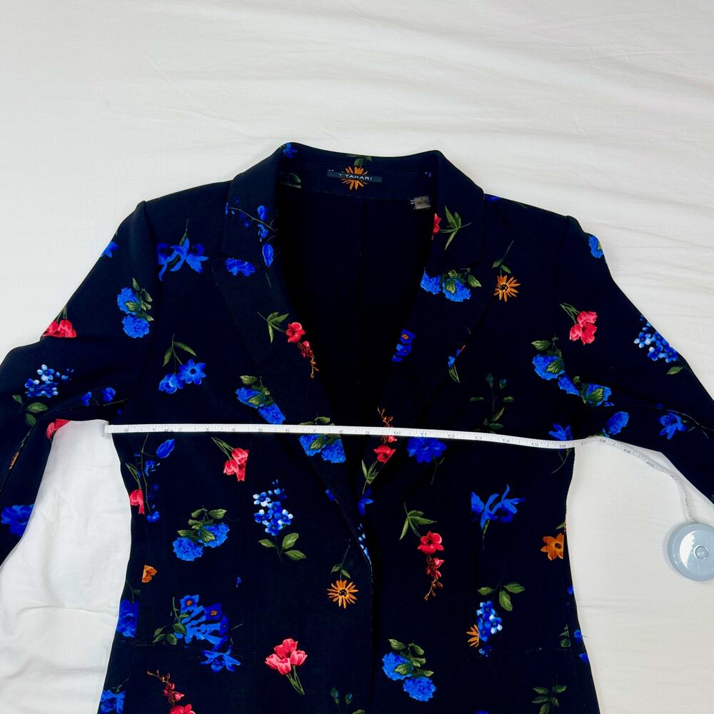 Tahari Floral Blazer Jacket Women’s 4 Black Floral Career Office Siren Botanical - Picture 5 of 16